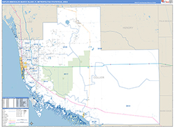 Naples-Immokalee-Marco Island Metro Area Wall Map Basic Style 2026